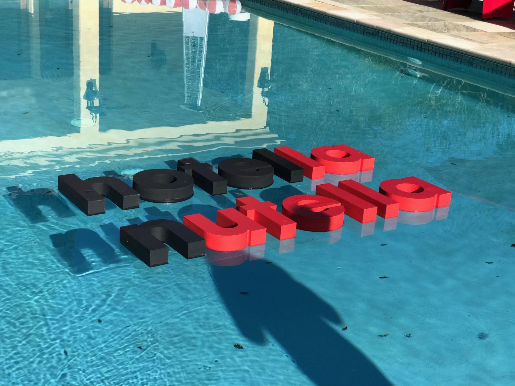 Hotella Nutella also included Nutella themed pool decor.